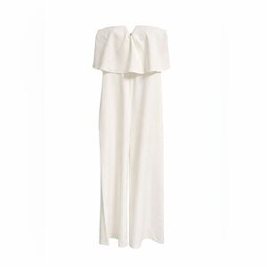 🍀🍀 Do+Be White Strapless Ruffle Wide Leg Jumpsuit | Size M